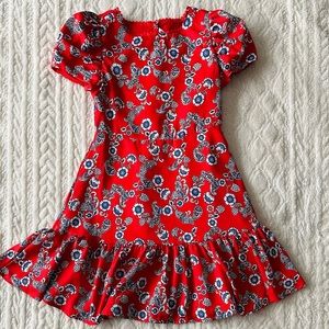 Janie and Jack Girls’ Red Floral Dress, size 12
